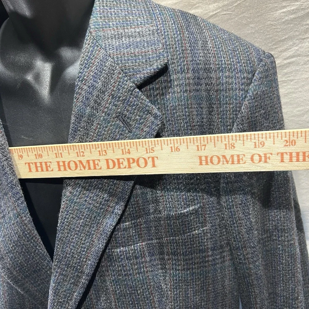 Vintage Pendleton Mens 42L Plaid Virgin Wool Tweed Blazer Sport Coat USA